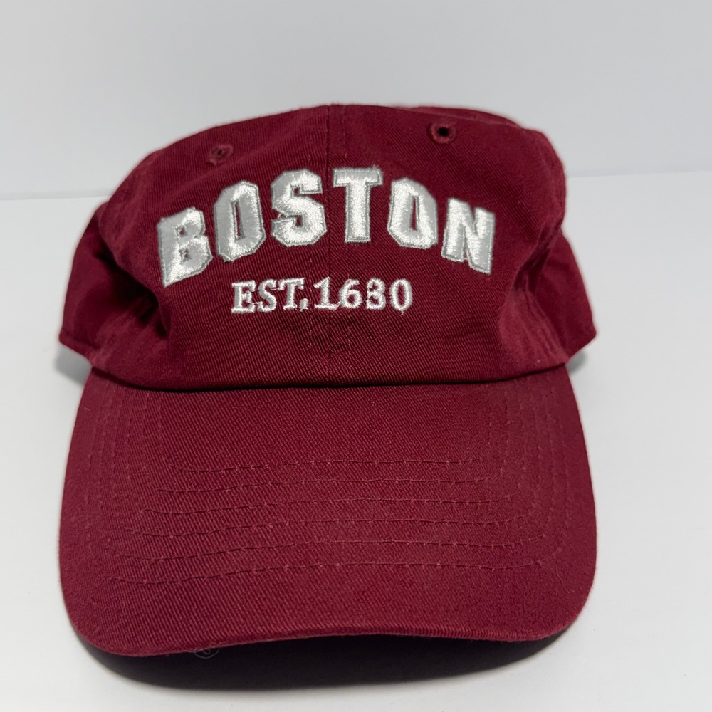 Bay State Apparel Boston Est 1630‎ Maroon Cotton Baseball Hat Adjustable Cap
